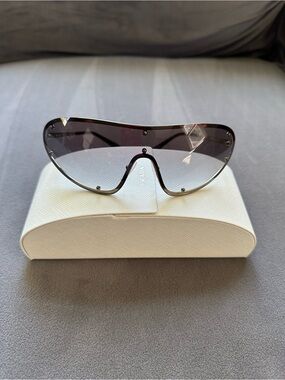 Prada Black Smoke Gradient Shield Sunglasses